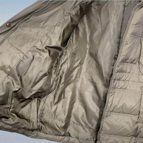 London Fog Women's Sz XL Down Fur Trim Zip Off Hood Quilted Puffer Jacket Parka - Picture 4 of 7